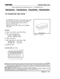 Datasheet TD62003APA manufacturer Toshiba